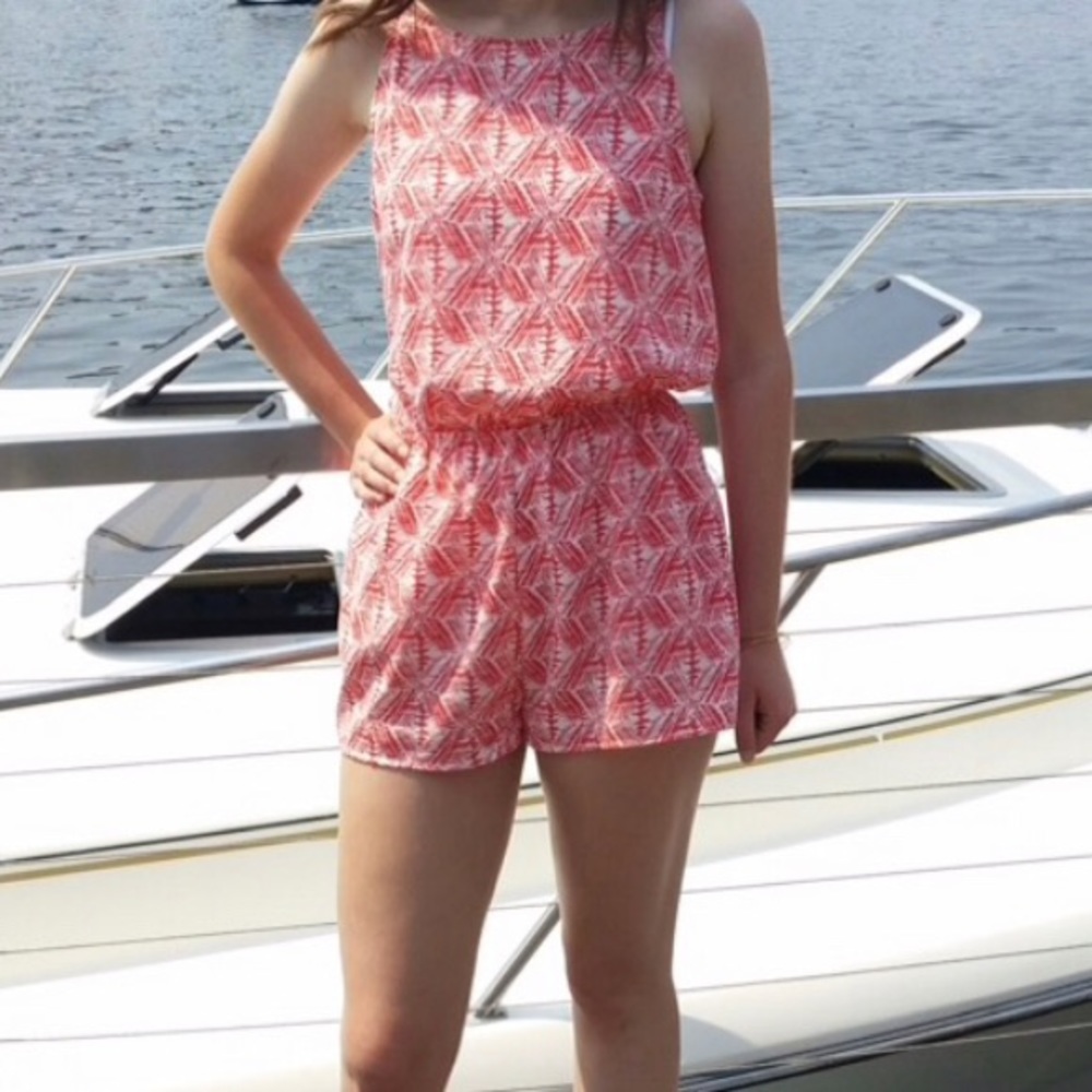 AQUA Pink Printed Romper